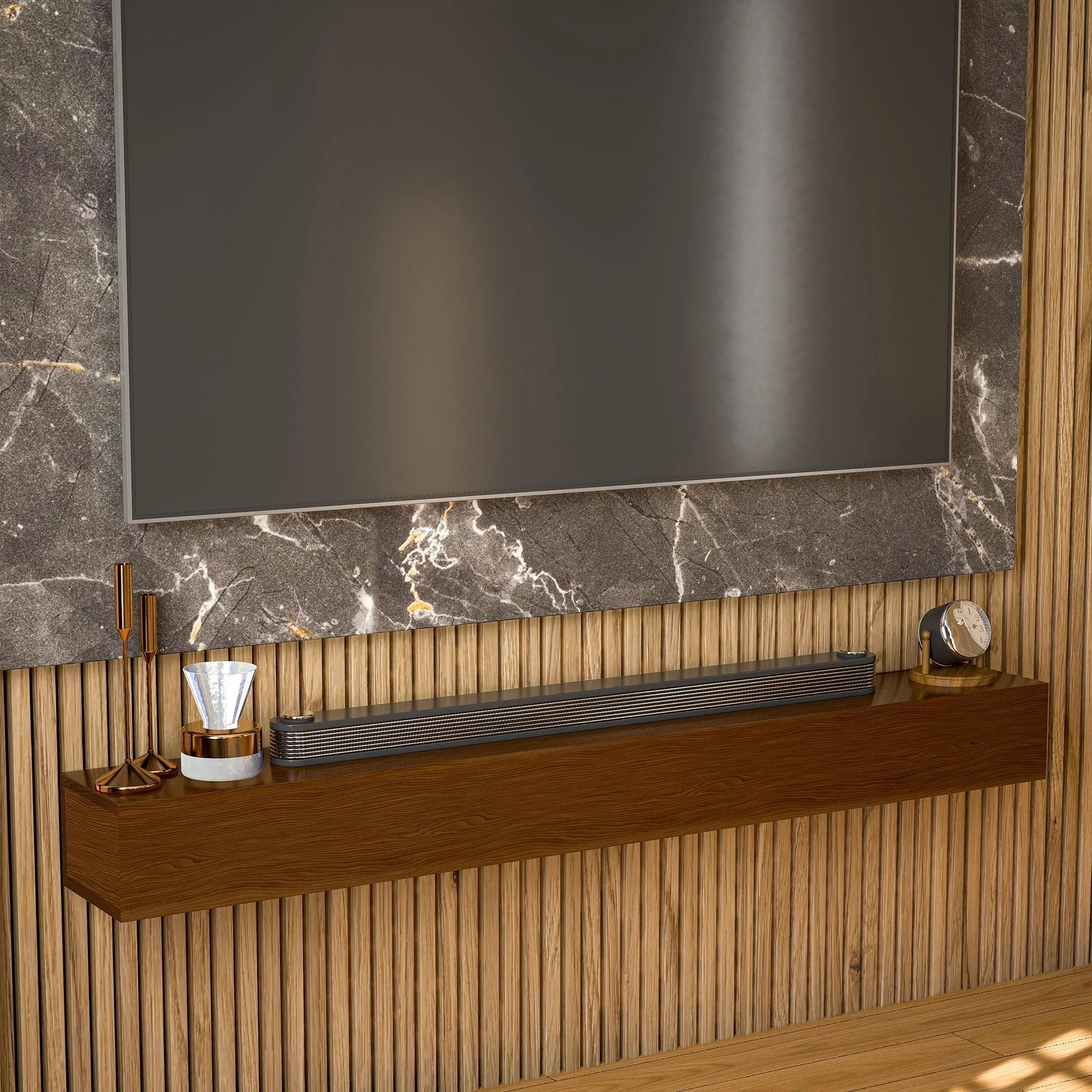 Solid Pine Wall Mounted Fireplace Mantel Floating Shelf