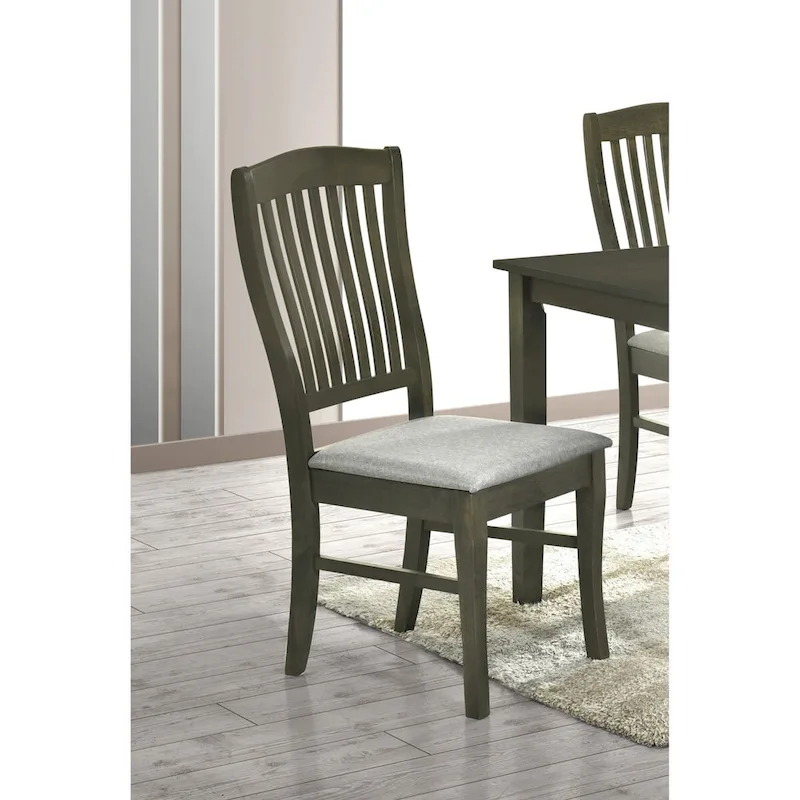 Transitional 5 Piece Upholstered Wood Dining Room Table Set