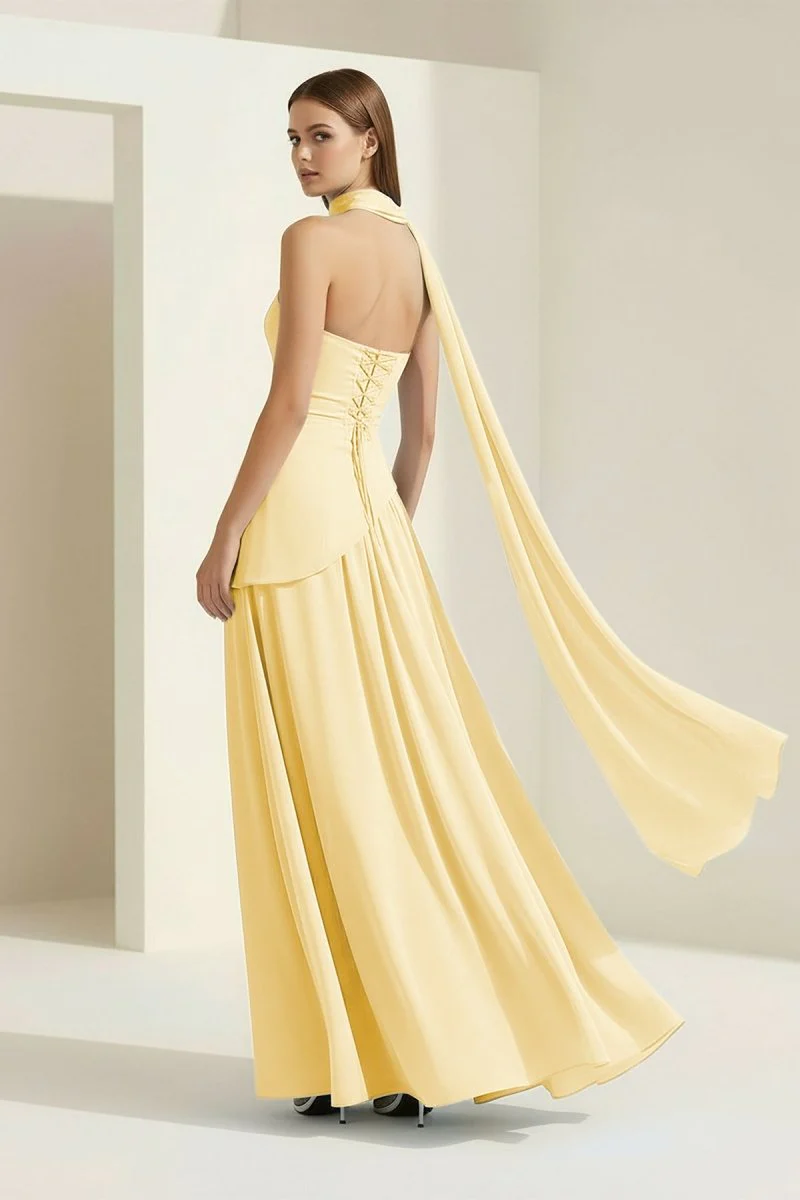 Pink - Strapless Sheath Chiffon Long Prom Dresses With Slit