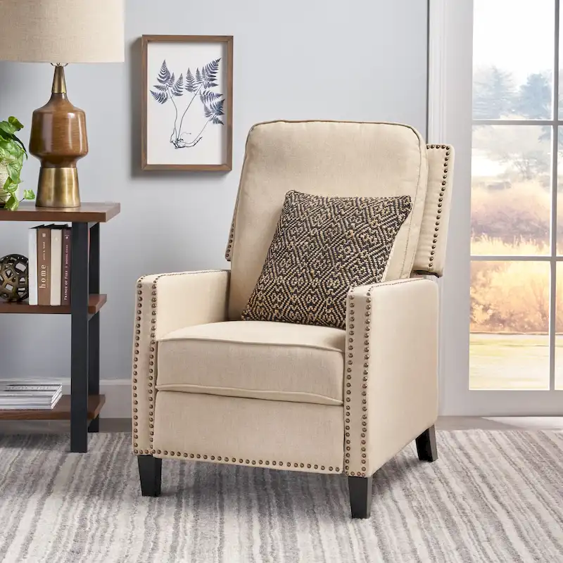 Cecelia Traditional Fabric Pushback Recliner by Christopher Knight Home