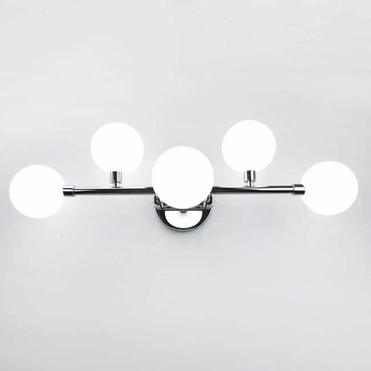 5-Light White Modern Resin Globe Bathroom Vanity Light