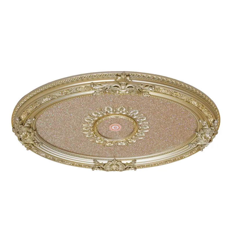 Golden Rocaille Oval Chandelier Ceiling Medallion