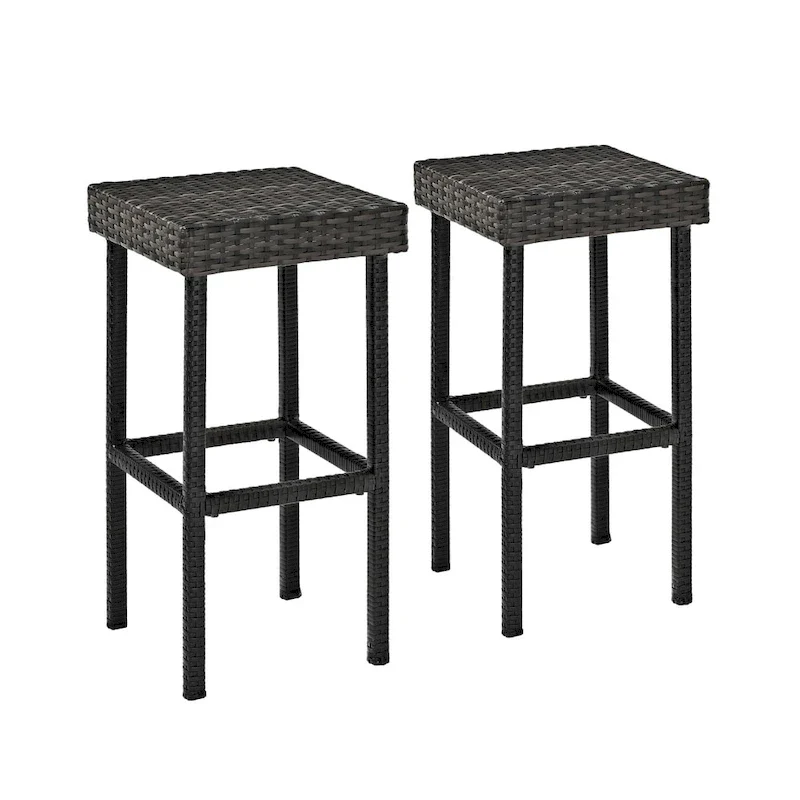 Crosley Palm Harbor Outdoor Wicker Bar Height Stool (Set Of 2)