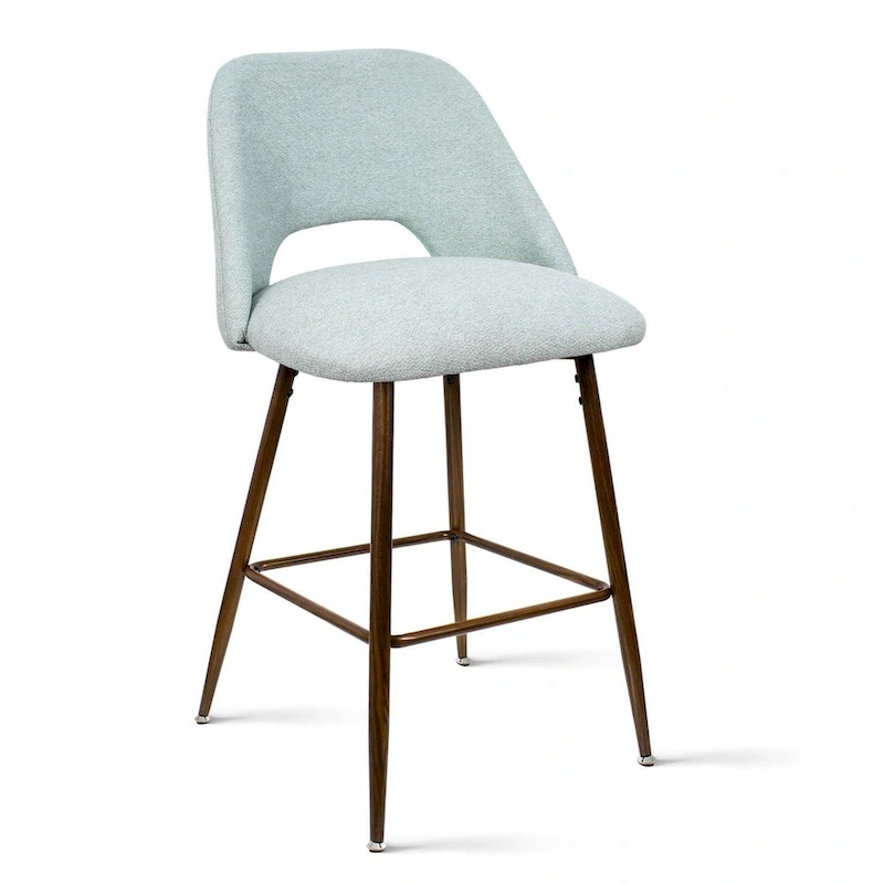 Upholstered Modern Bar Stool Walnut Leg (Set of 2)