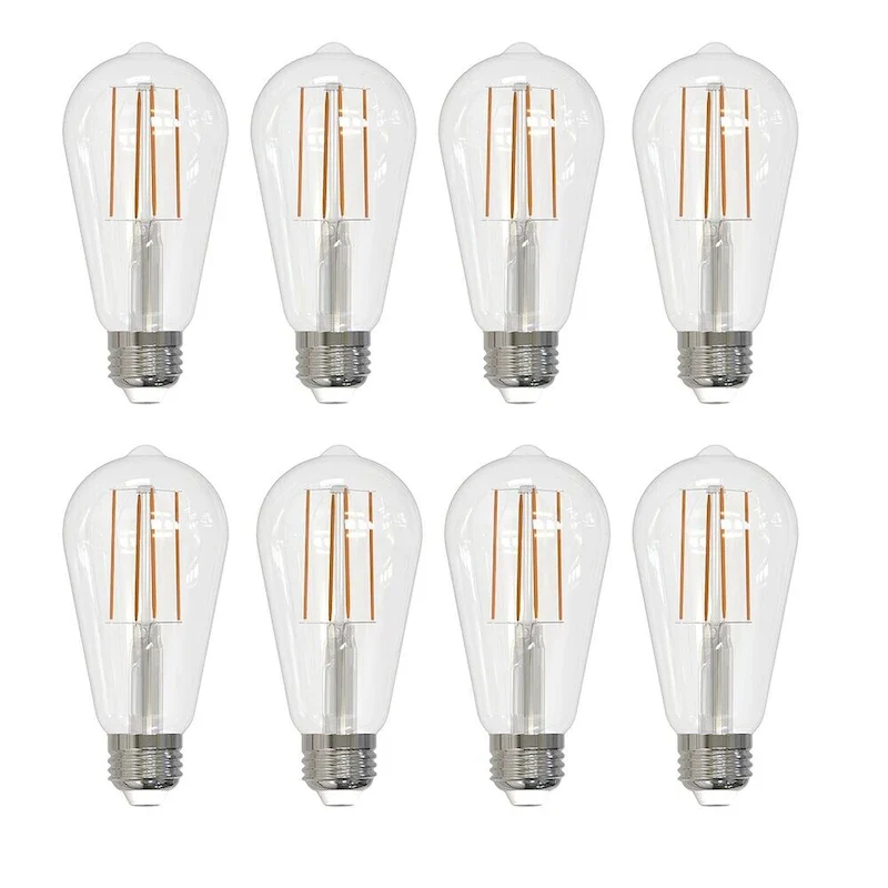 Bulbrite Pack of (8) 7 Watt Dimmable Clear Filament ST18 Medium (E26) LED Bulb