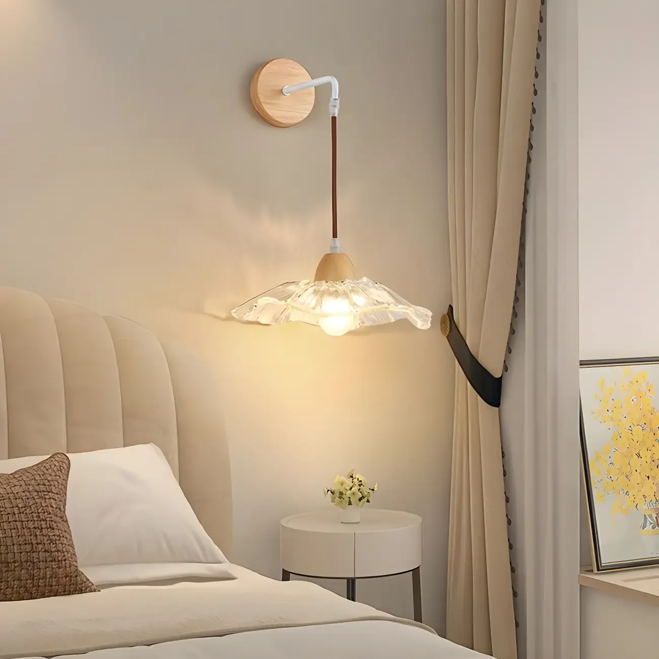 Transparent 9-Inch Wall Mount Light for Bedside Decor