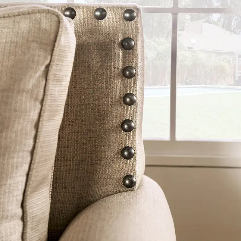 Traditional Beige Living Room Sofa and Loveseat