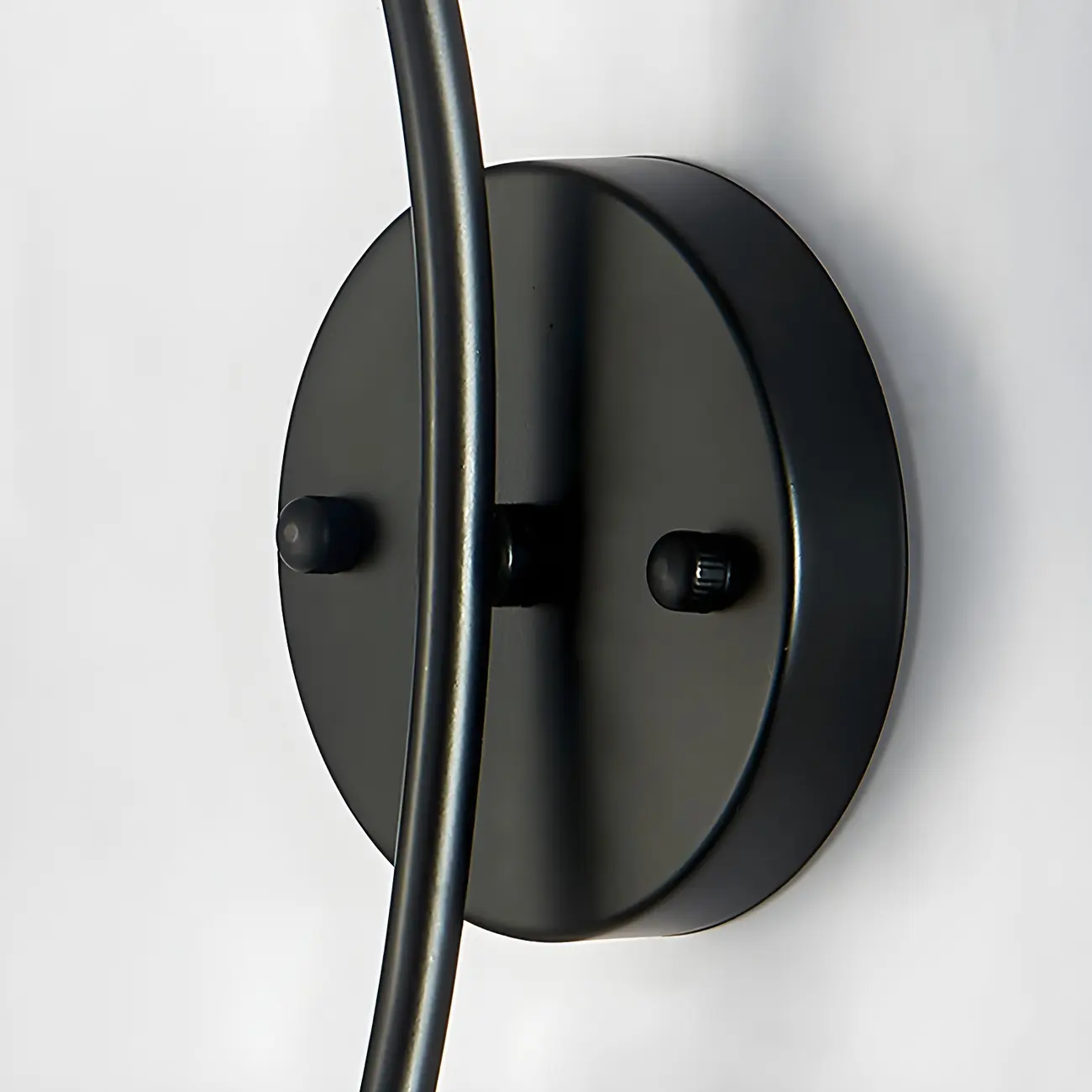 Modern Metal Black Arc Bathroom Vanity Light with Glass Shade