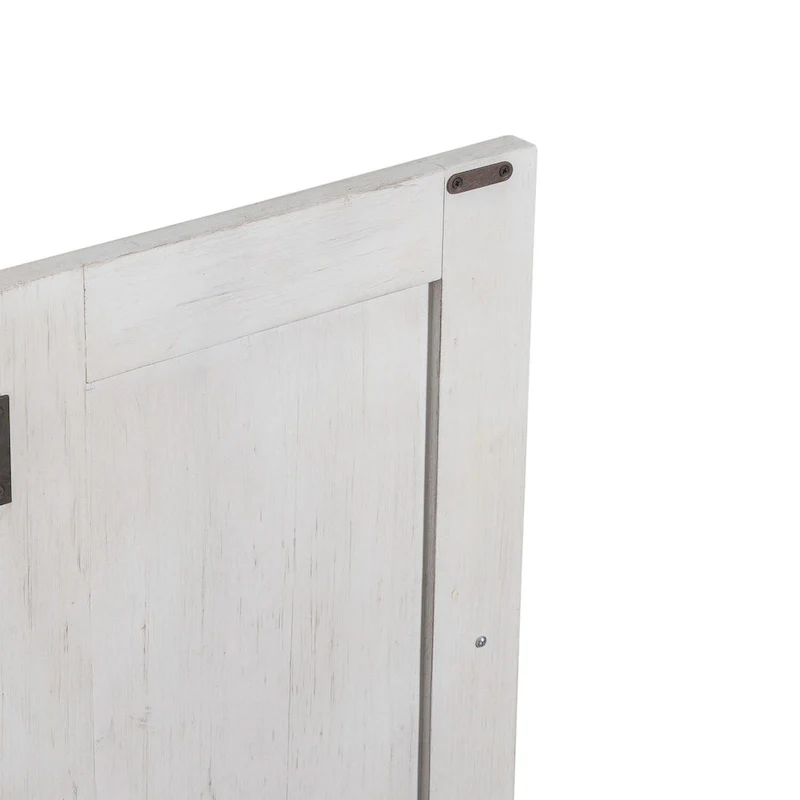 White & Grey Distressed Pine Breakfront Server – 1 Piece