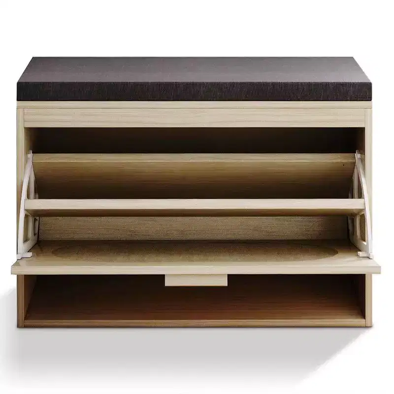 Karl Home | Real Rattan Upholstered Storage Bench
