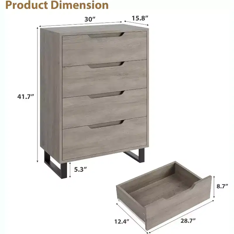 6 Dresser for Bedroom, 47.2 Wide Dresser, Freestanding Vertical Drawer Cabinet with Storage, Wooden Closet Storage Chest for Living Room, Hallway