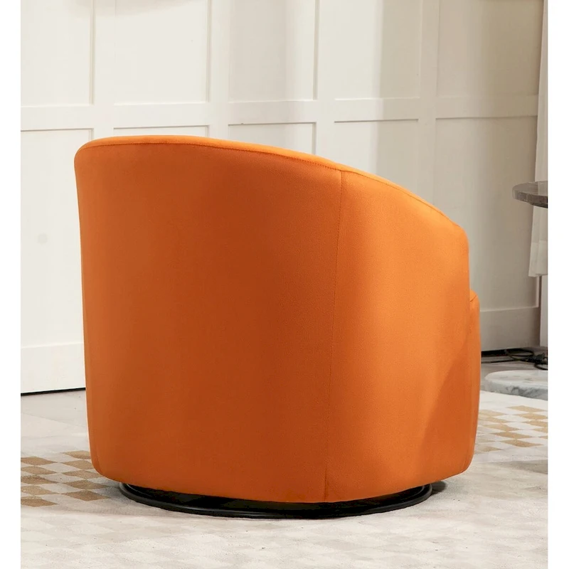 US Pride Furniture Accent Chair with Barrel-shaped Design and 360 Degree Swivel Feature