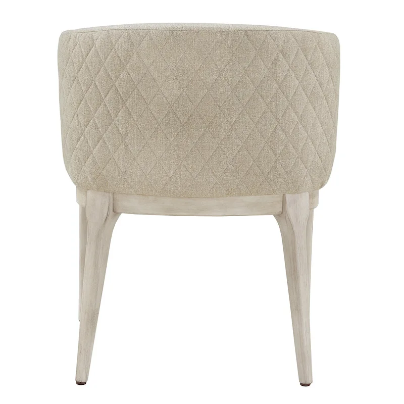 Upholstered Dining Chair with Diamond Pattern Back – Beige, Single