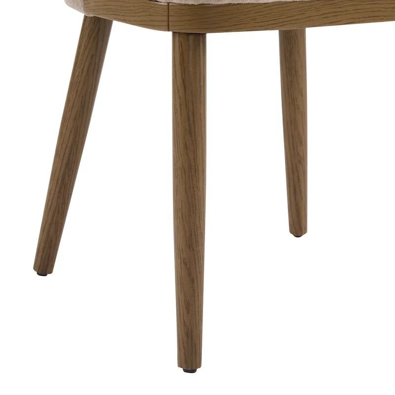 Gray Fabric Upholstered Dining Chair with Wood Frame