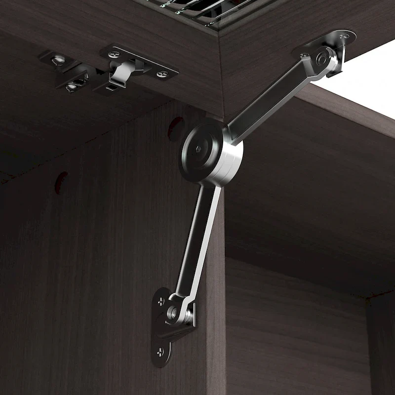 Ash Gray / Heather Gray / White / Modern Gray – Transitional Desk Hutch, 1-Person