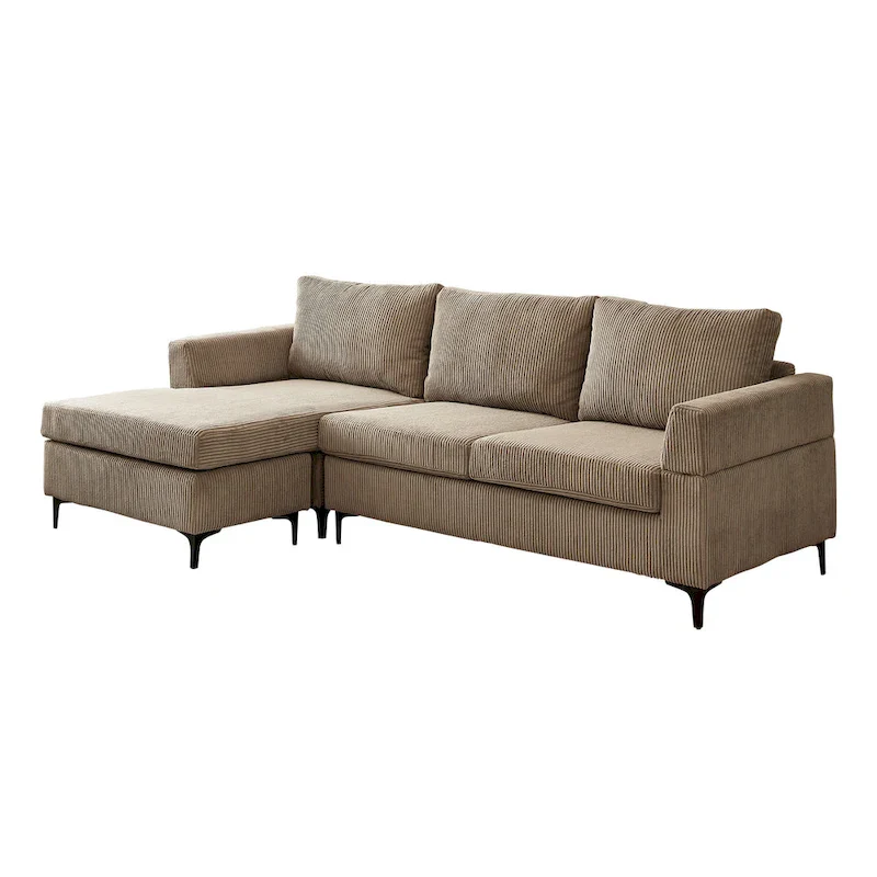 L-Shaped Reversible Chaise Sofa - Polyester Fabric - 3 Seater