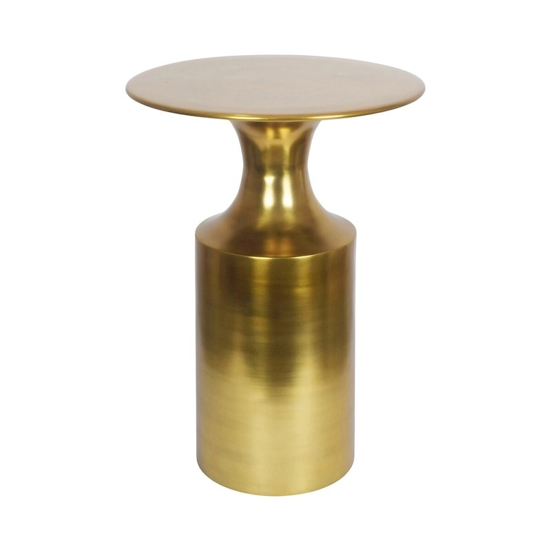 Macari Art Deco Polised Aluminum Accent Table - 14.5W x 14.5D x 21H