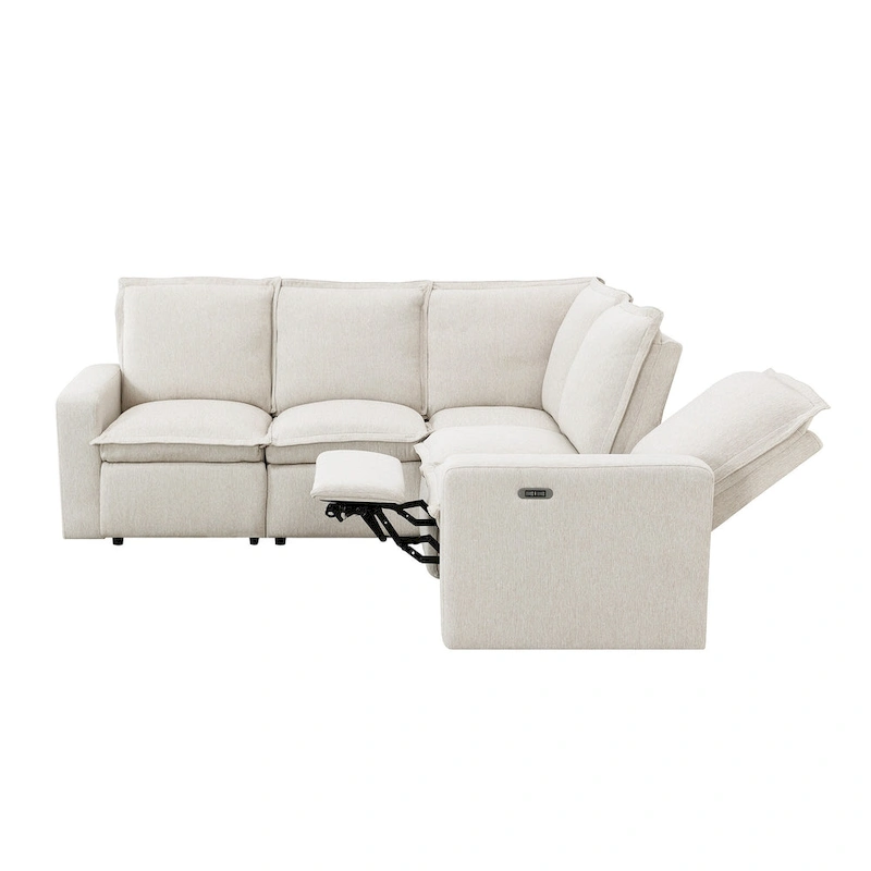 89.76 L-Shaped 5-Seater Sofa with Recliner