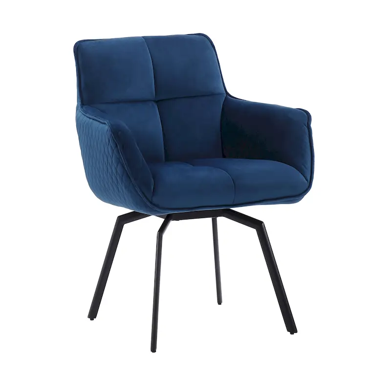 Porthos Home Demi Swivel Velvet Accent Chair with Metal Legs