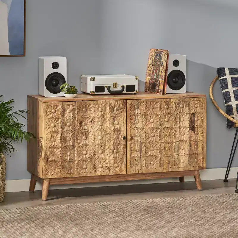 Christopher Knight Home Grimsley Acacia Wood Storage Sideboard with Shelves and 2 Doors