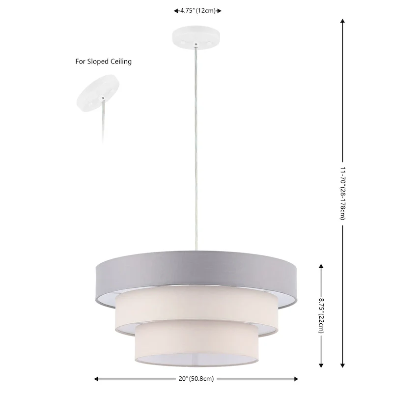 SAFAVIEH Lighting Matthissa Extendable Pendant - 20 In. W x 20 In. D x 25873 In. H - 20Wx20Dx70H