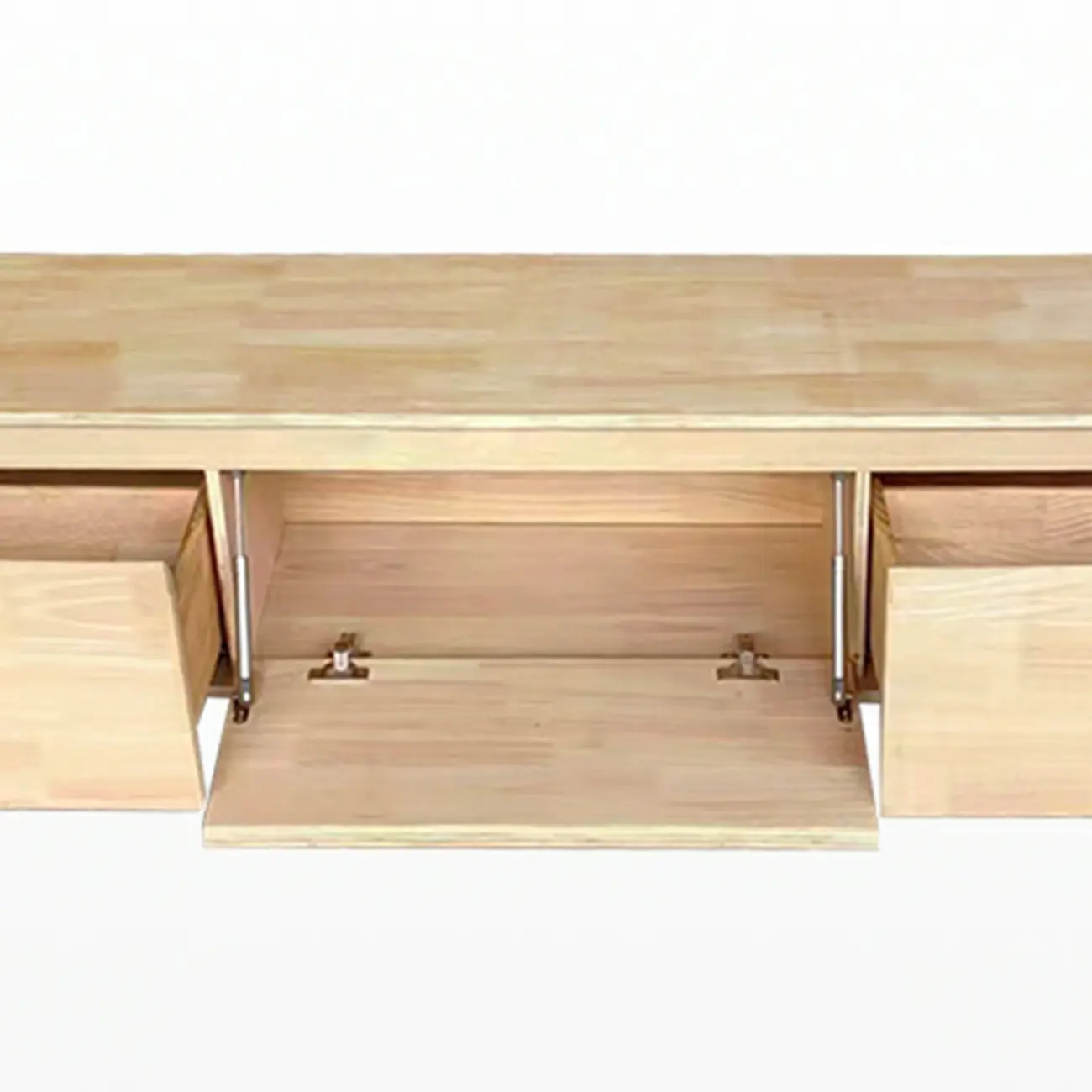 71 Modern White Stone Top TV Stand with Cable Management