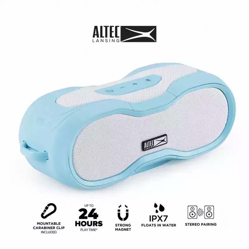 Altec Lansing BoomJacket Magnetic Waterproof Wireless Bluetooth Speaker with 24H Battery and Quick Charge