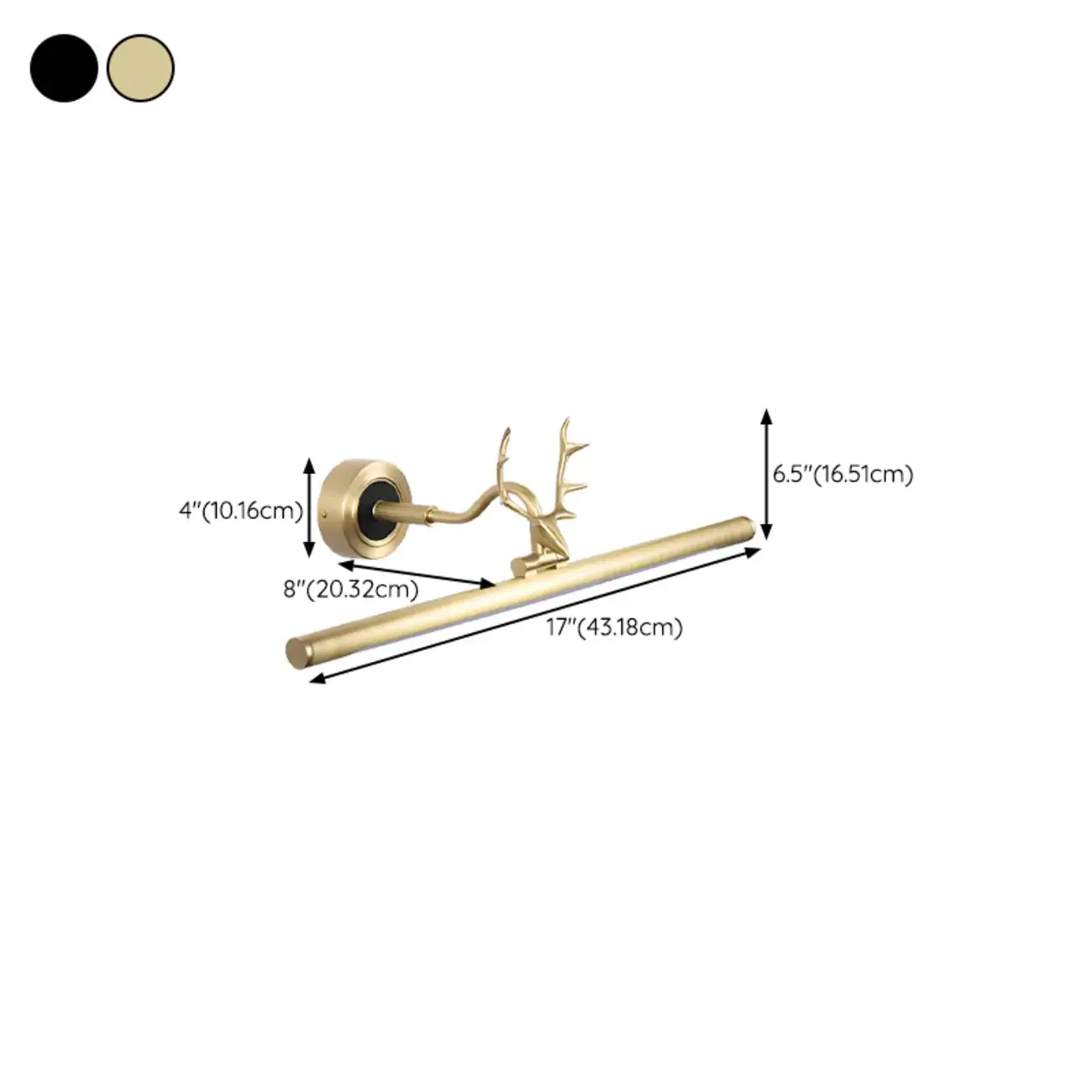 Modern Linear Gold Bathroom Vanity Light with Antler Design
