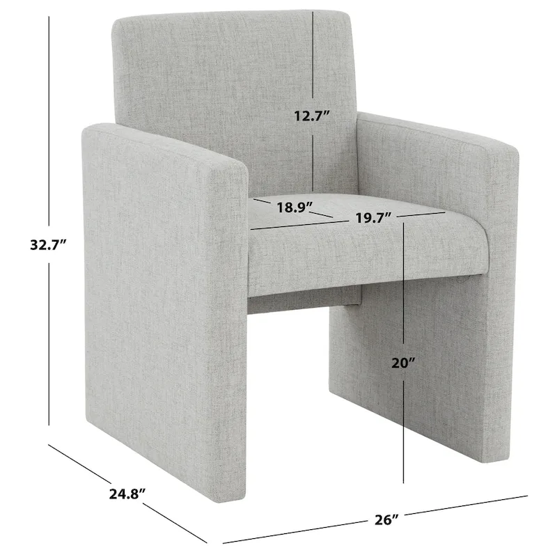 SAFAVIEH Couture Gunna Linen Arm Chair - 26 W x 25 D x 33 H - 26Wx25Dx33H