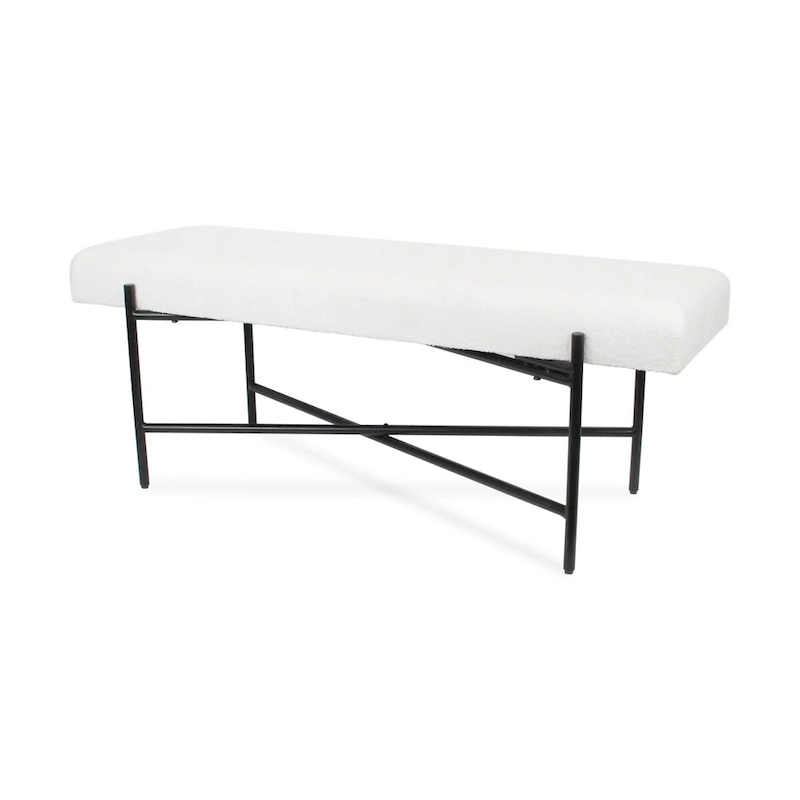 Tingri Modern White Cushion Top Entryway Bench