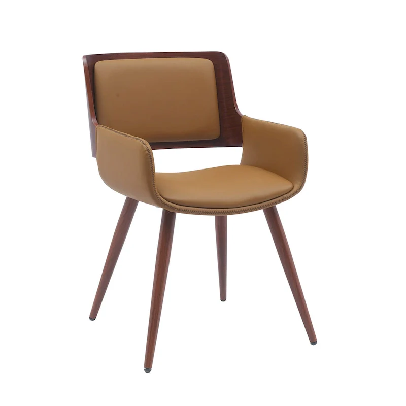 Carson Carrington Kjerringvag Faux Leather Mid-Century Dining Chair with Metal Legs