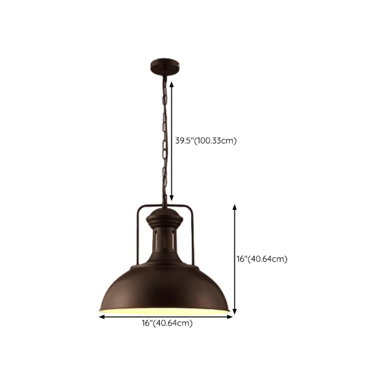 Industrial Adjustable Black Round Pendant light