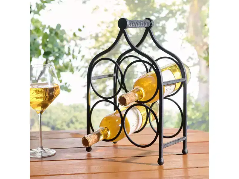 Floyd 4 Wine Bottle Holder - Iron - Indoor/Outdoor - PAT5041 - Safavieh