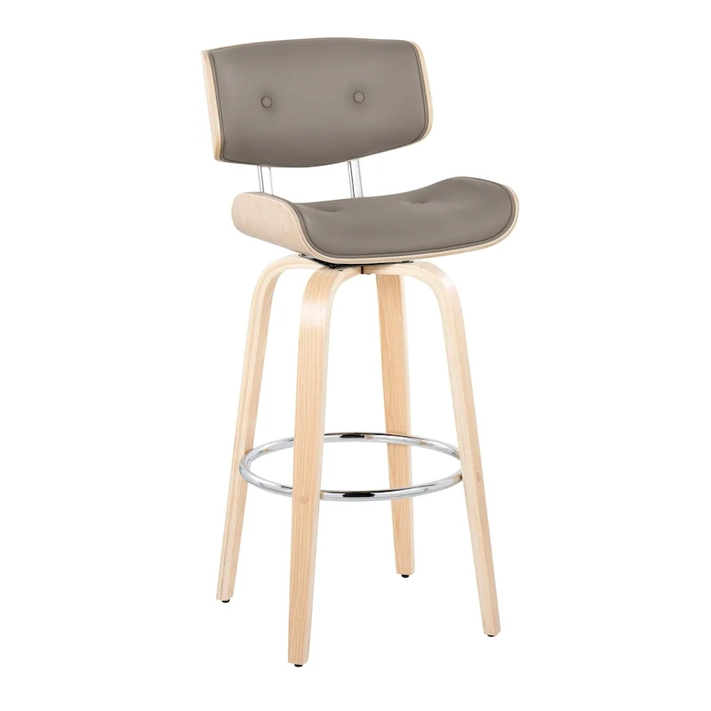 Carson Carrington Leksand 30 Fixed-Height Bar Stool with Bent Wood Legs (Set of 2)