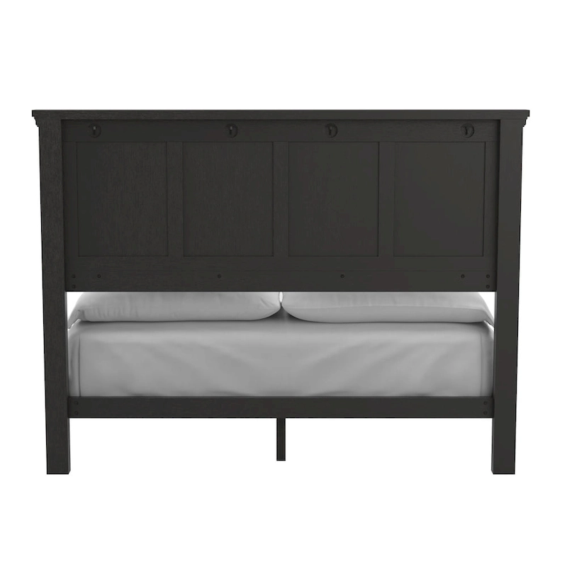 Farmhouse Basics Rustic Black Finish Panel Bed Set