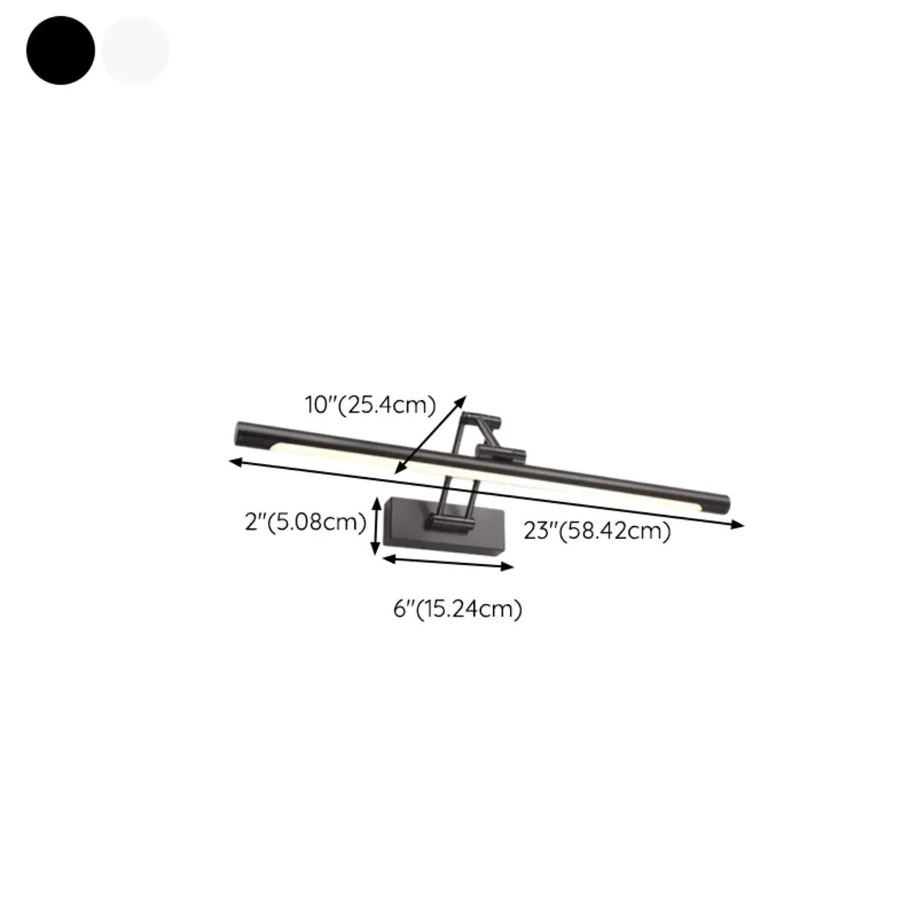 Adjustable Black Metal Cylinder LED Vanity Lights