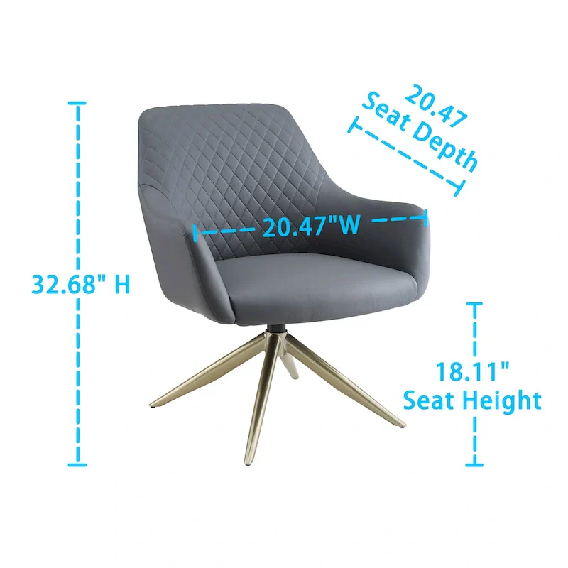 Art Leon Faux Leather Swivel Accent Arm Chair