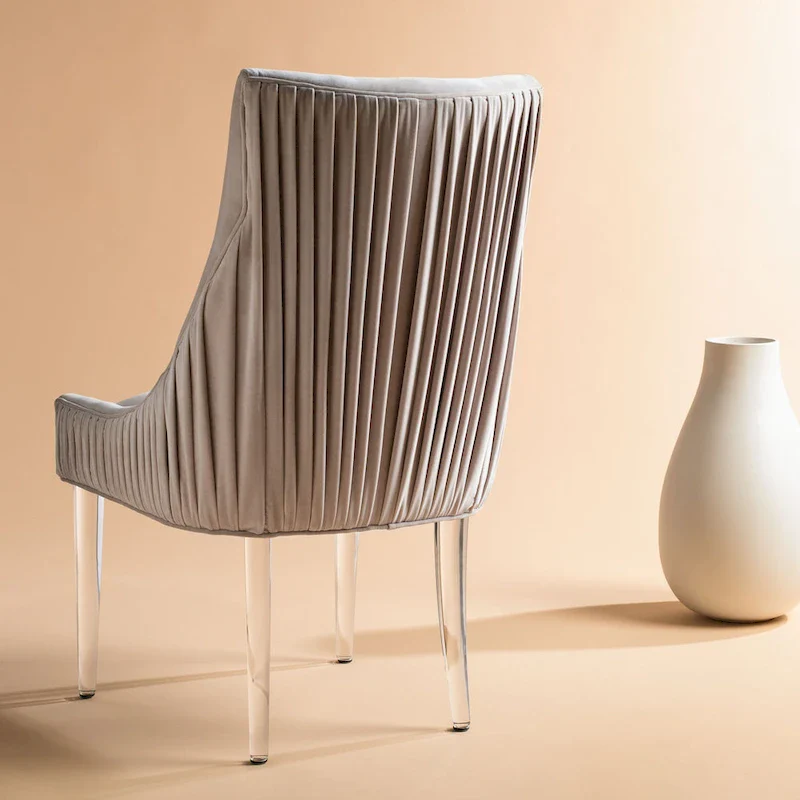 Acrylic Leg Dining Chair - 22W x 28D x 38H Modern Glamour Style