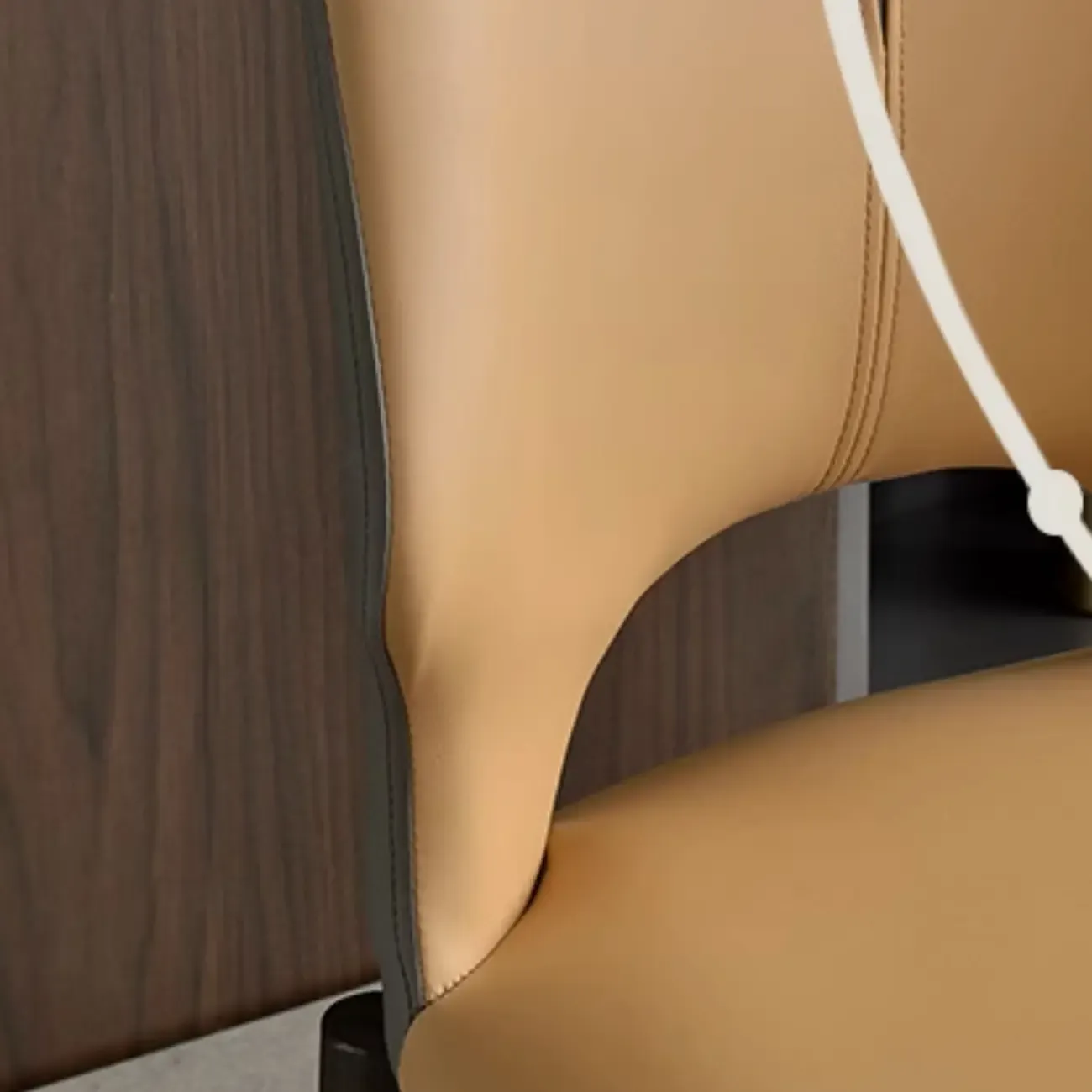 Modern Faux Leather Open Back Armless Dining Chair