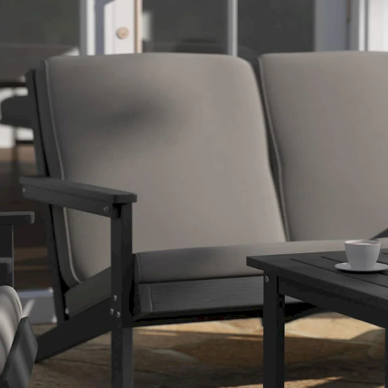 All-Weather Poly Resin Adirondack Loveseat & Cushions