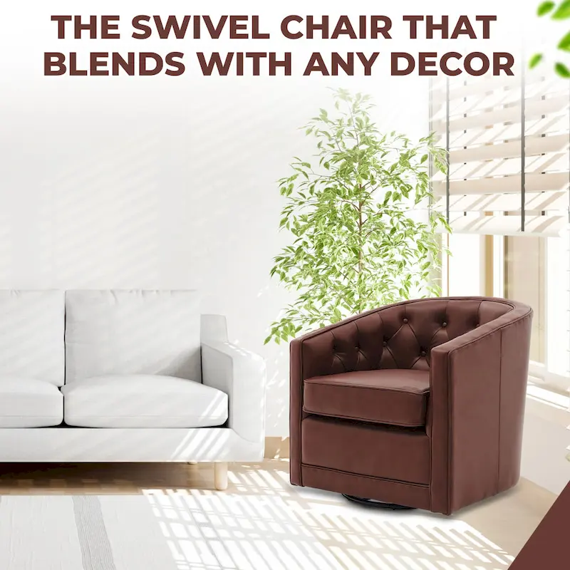 Walsh Top Grain Leather Swivel Chair