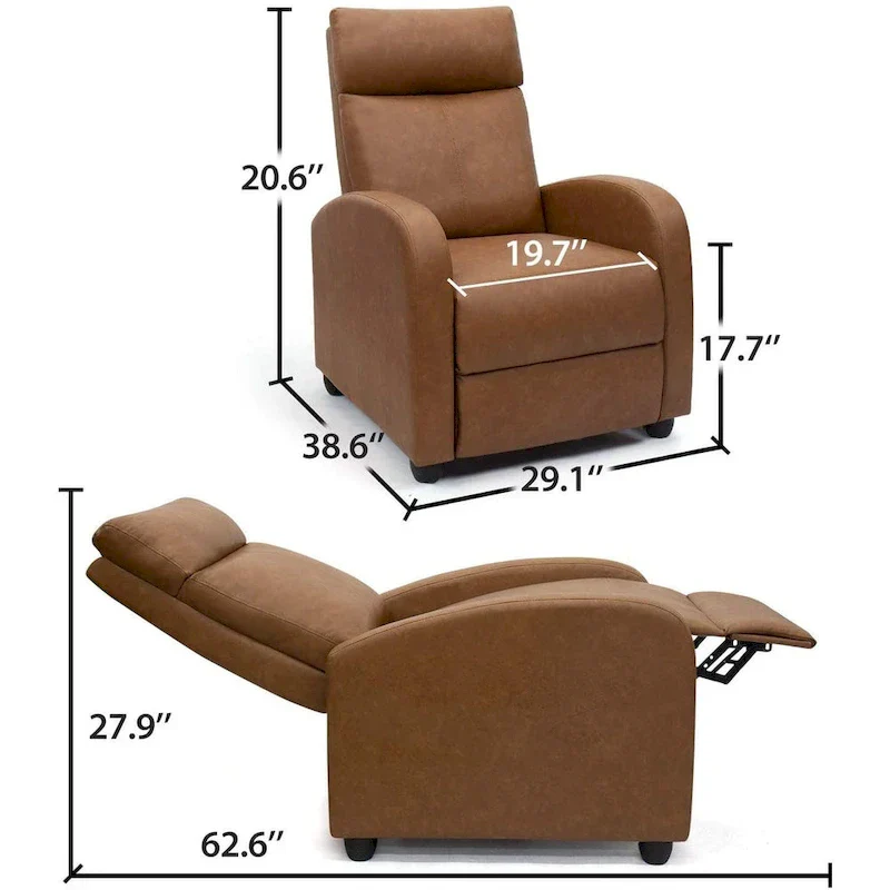 Homall Recliner Chair PU Leather Single Living Room Sofa Recliner