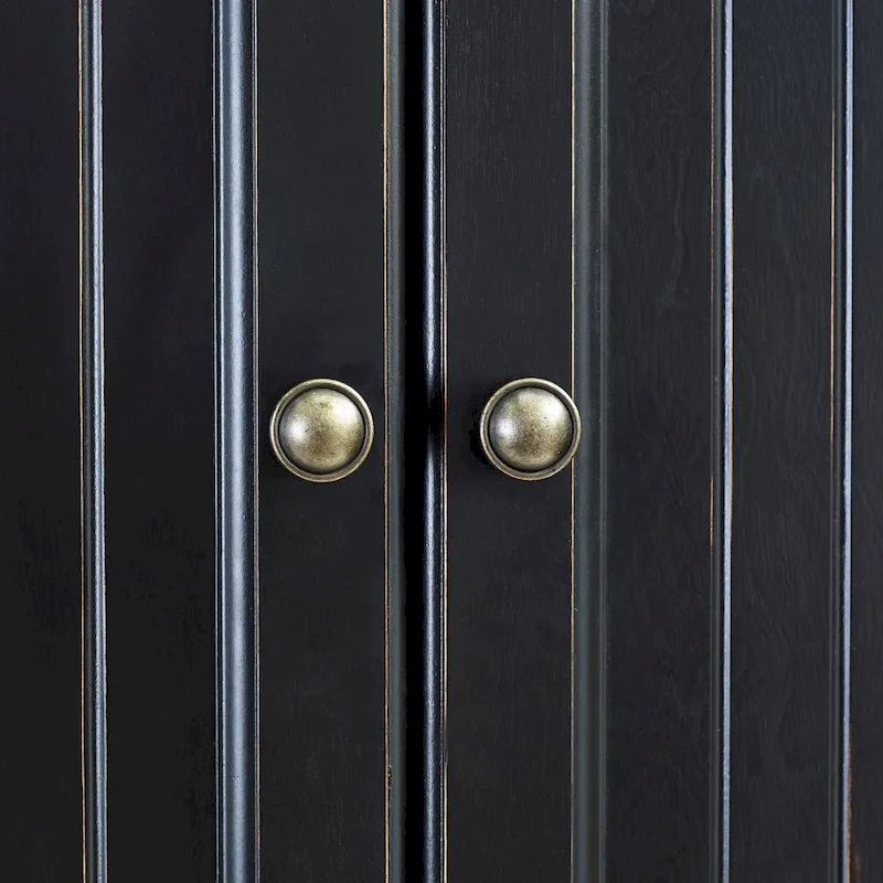 Crosley Seaside Kitchen Pantry in Distressed Black Finish