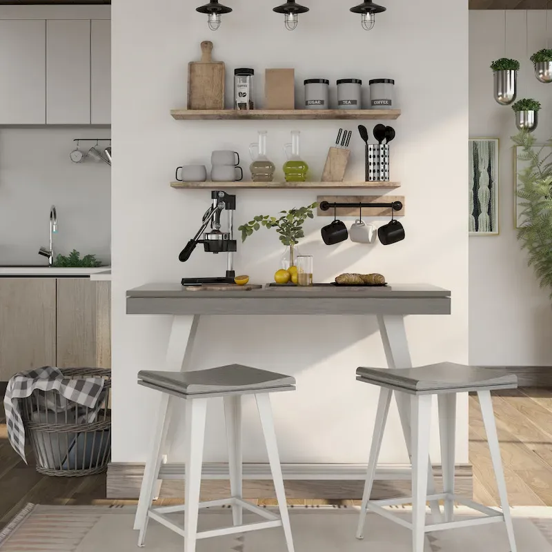 Kaylen Modern 3-Piece Steel Legs Counter Height Table Set by Furniture of America