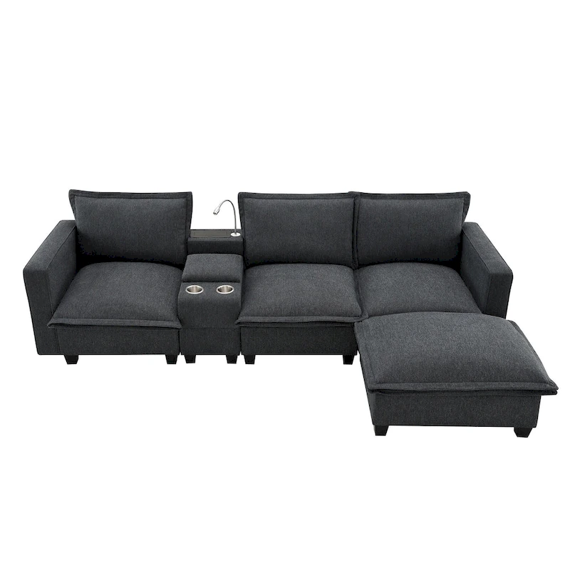 109 Chenille Modular Sectional Sofa with USB Console
