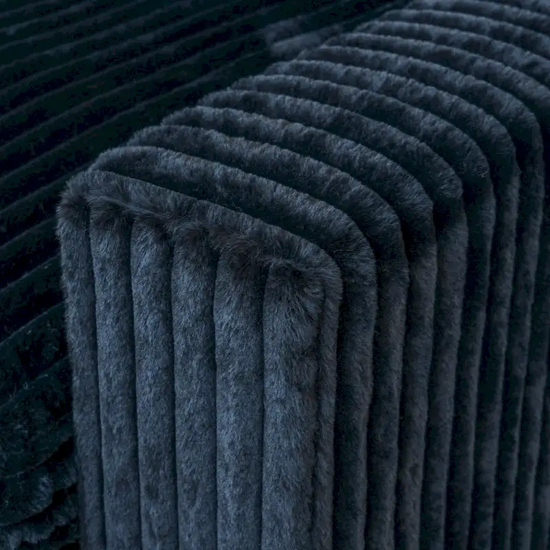 L-shaped Polyester Fabric Couch Modern Sectional Sofa with Ottoman