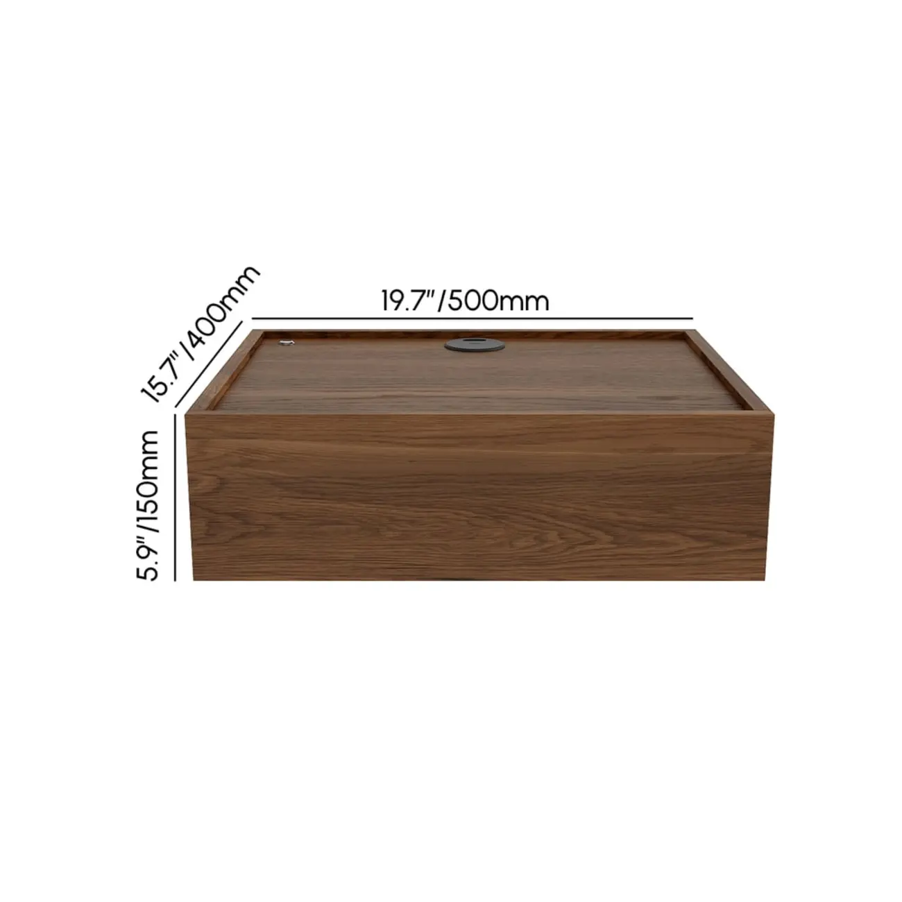 LED Wireless Charging Walnut Floating Nightstand Set of 2