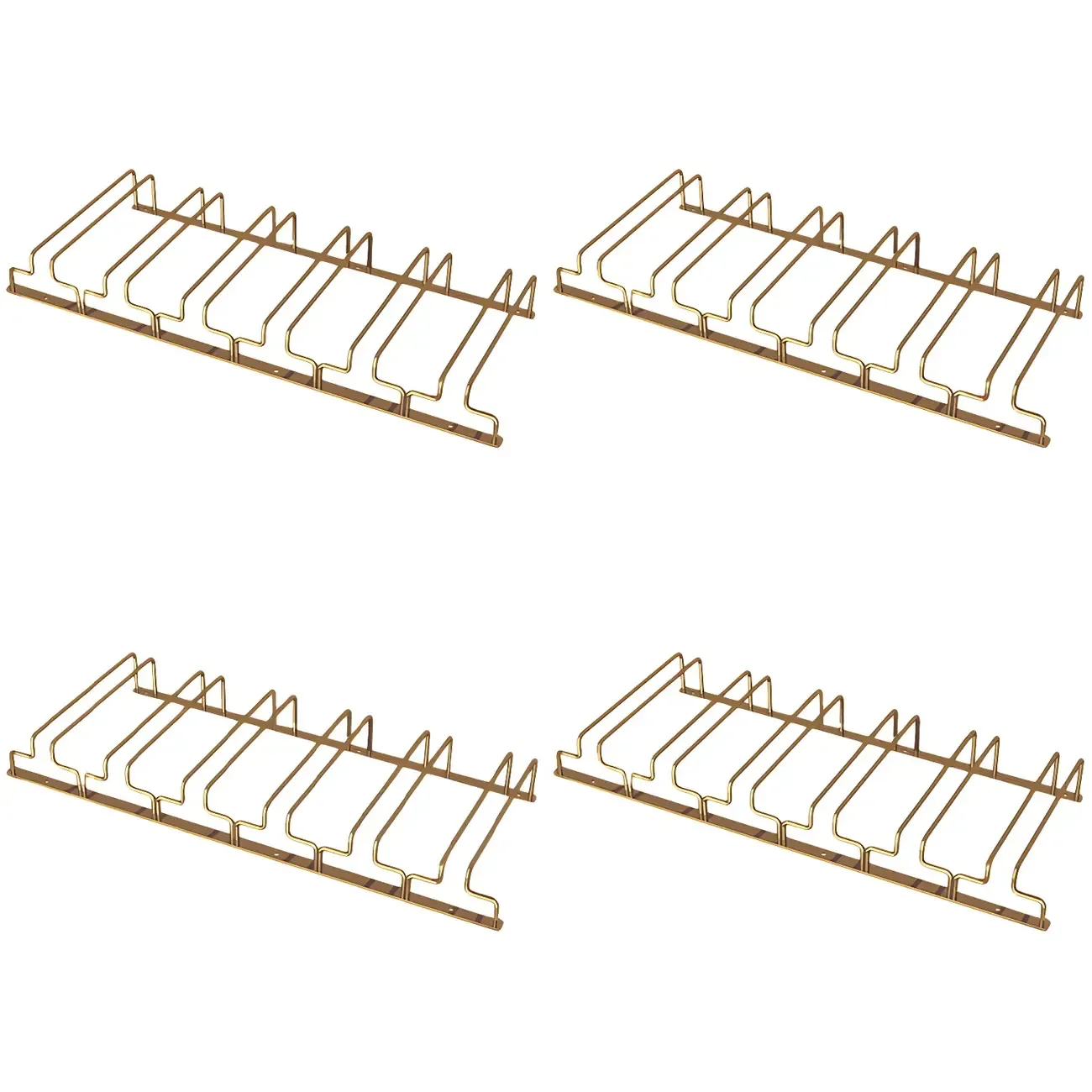 Gold Rectangular Hanging Metal Wine Glass Rack