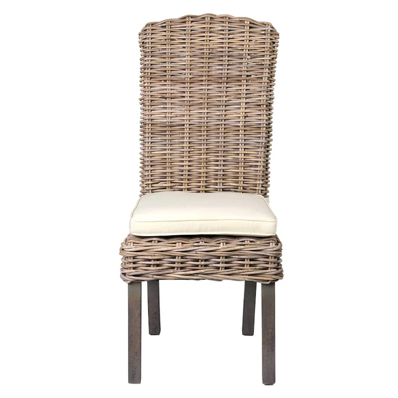 Natural Rattan Cushioned Dining Chair