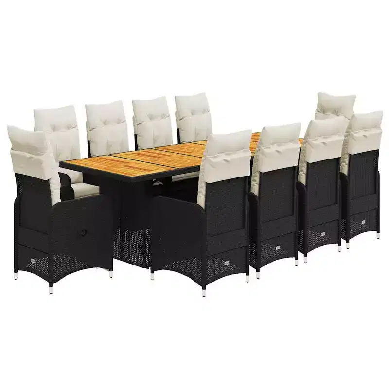 vidaXL Bistro Set Black and Cream White